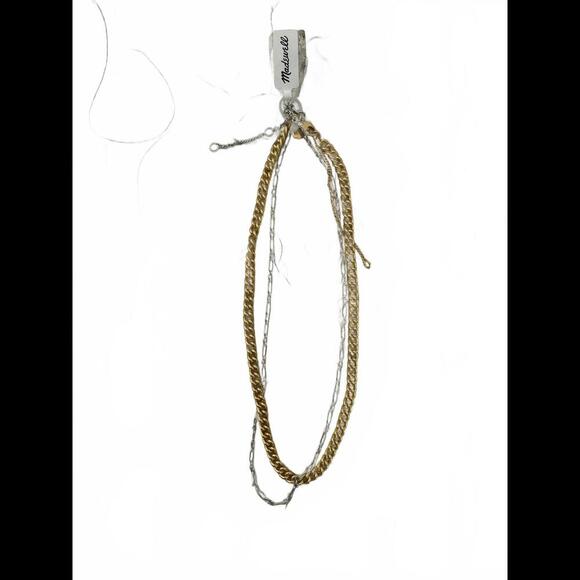 NWT Gold and Silver Madewell Layered Chain Necklace - Picture 1 of 4